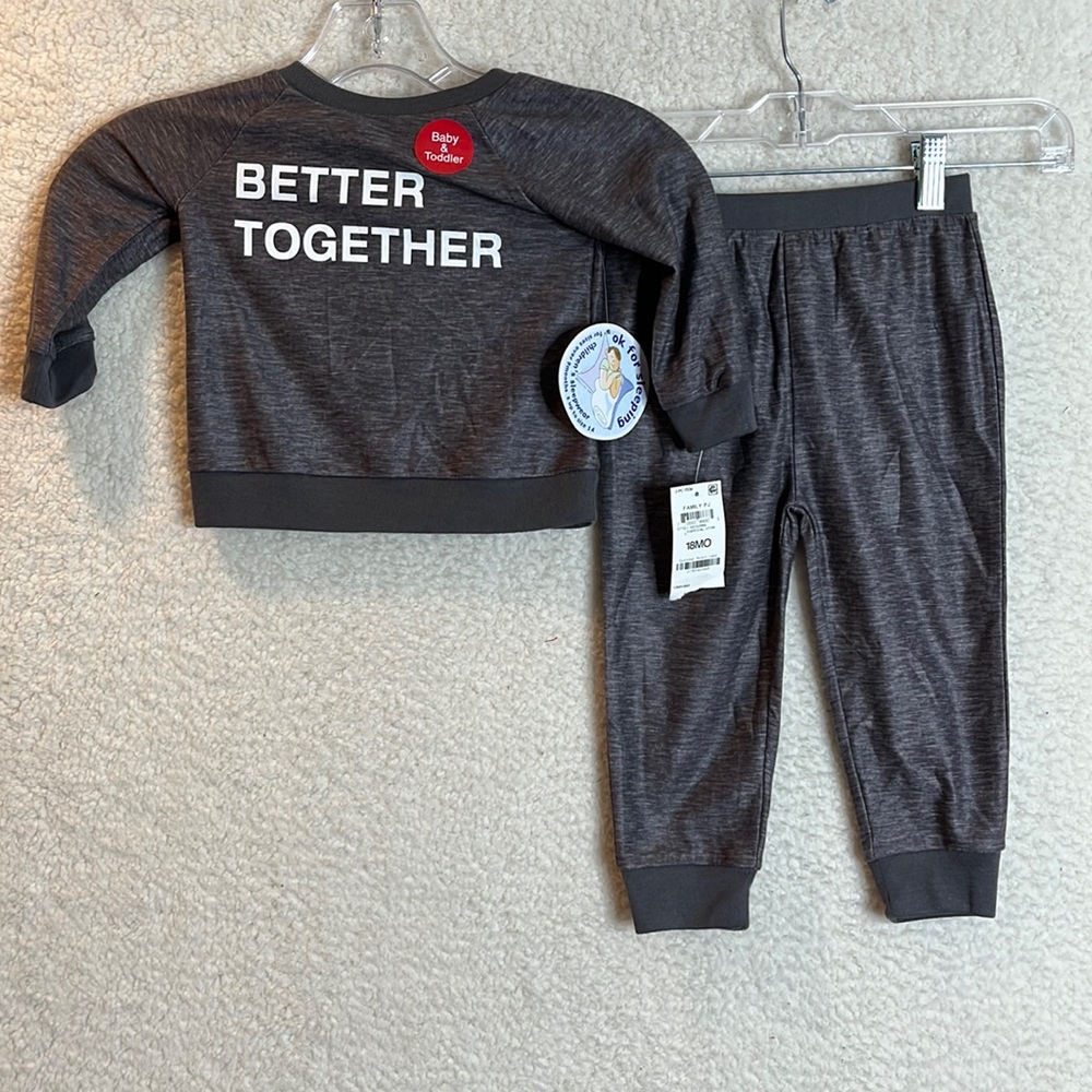 NWT Better Together Kids Baby  Pajama Set Gray 24 Months Soft